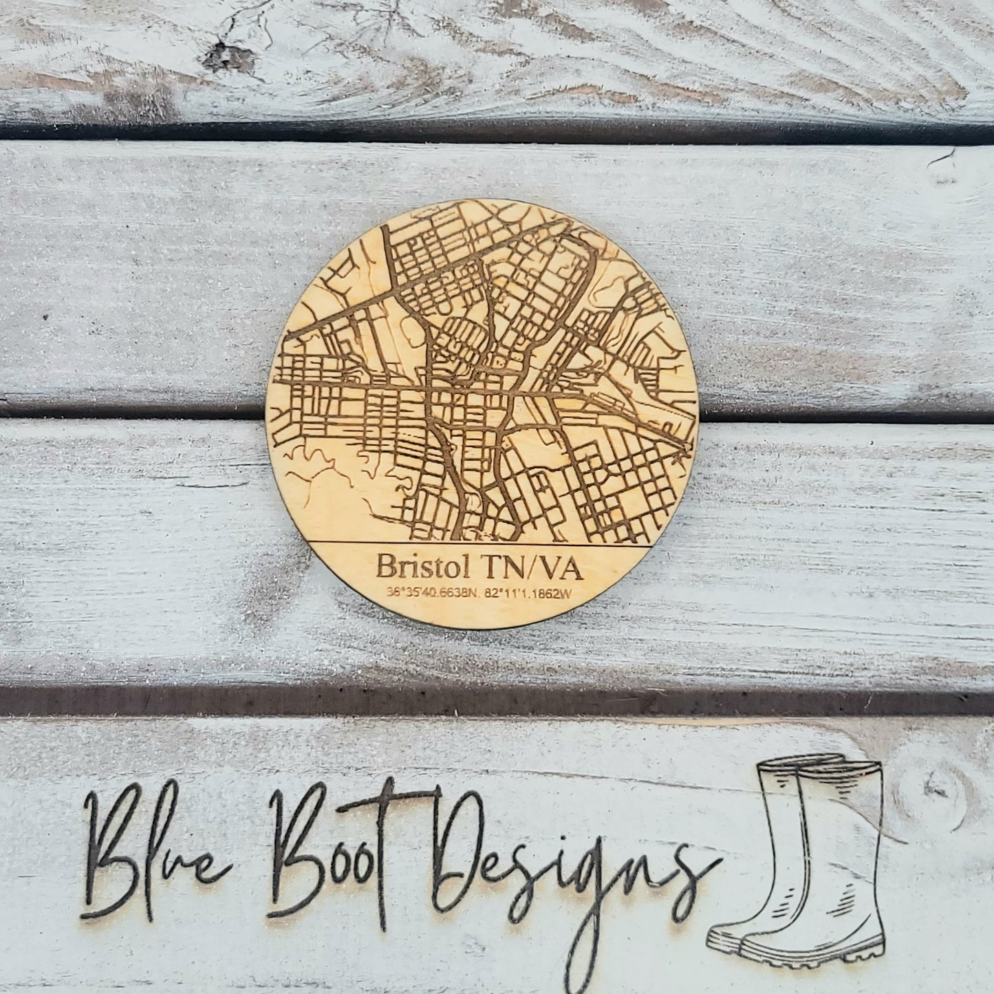City of Downtown Bristol Map Magnet