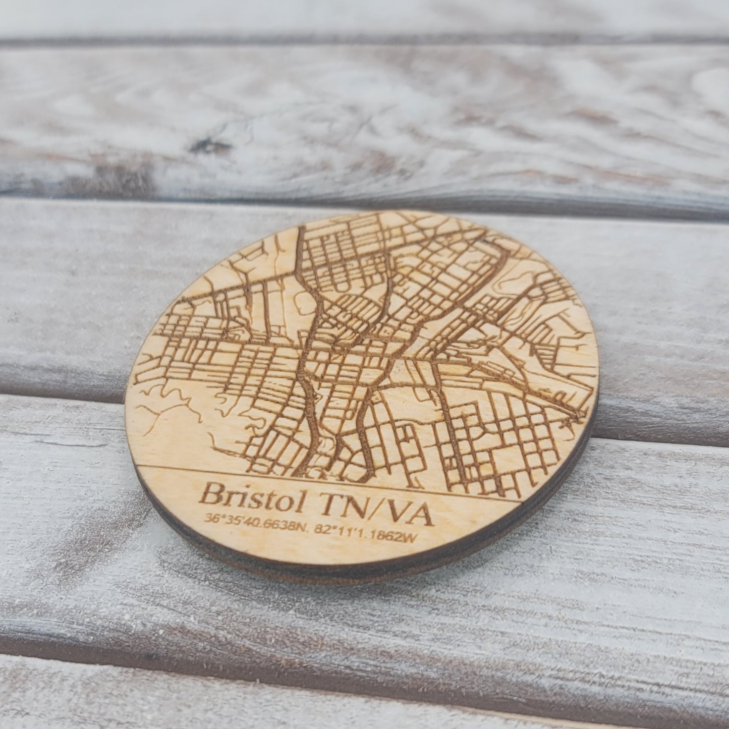 City of Downtown Bristol Map Magnet