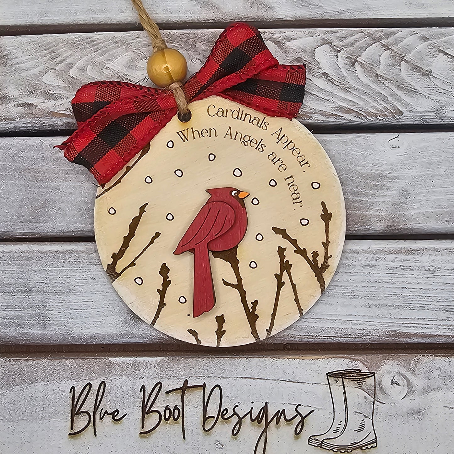 cardinals appear when angels are near ornament