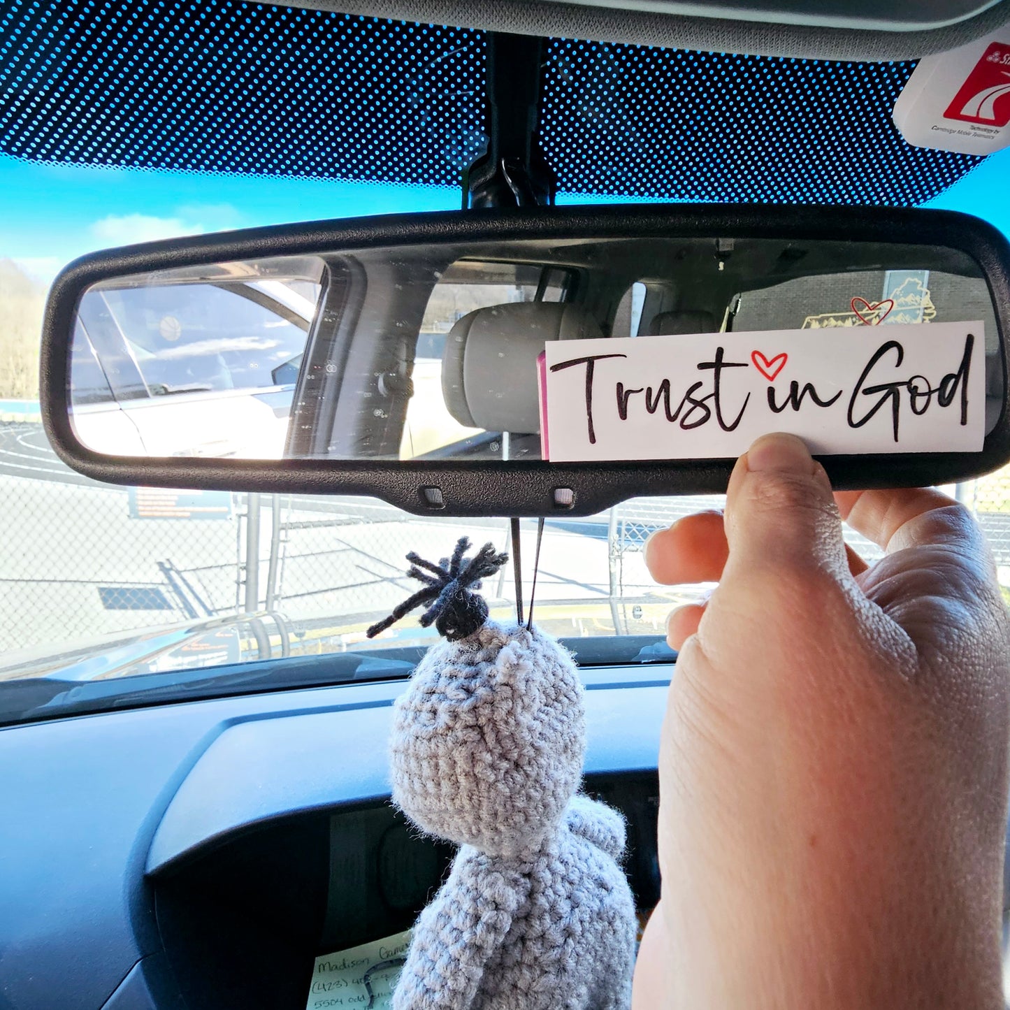 TRUST IN GOD Rearview mirror decal